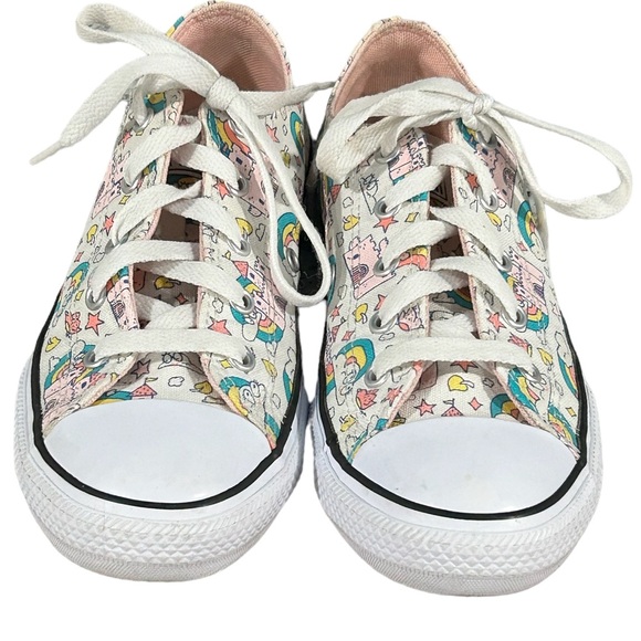 Converse Low Top All Star Chuck Taylors Lace Up Rainbows & Castles Shoes Sz 3 - Picture 2 of 6